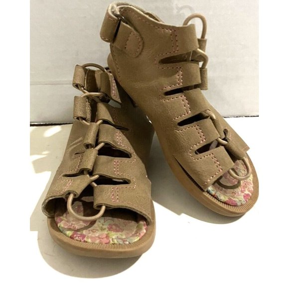 American Eagle AE  infant toddler size 6 tan Suede sandals shoes - Picture 1 of 7